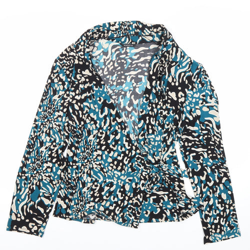 Roman Women’s Multicoloured Animal Print Wrap Blouse Size 18