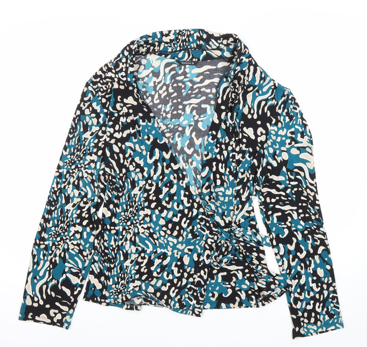 Roman Women’s Multicoloured Animal Print Wrap Blouse Size 18