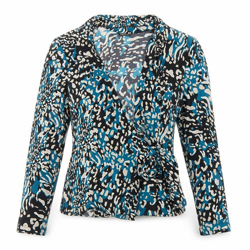 Roman Women’s Multicoloured Animal Print Wrap Blouse Size 18