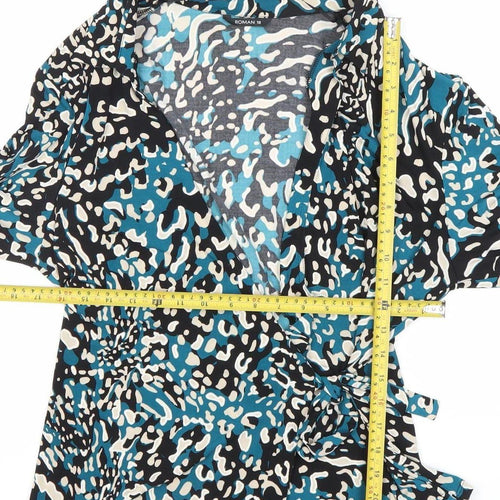 Roman Women’s Multicoloured Animal Print Wrap Blouse Size 18
