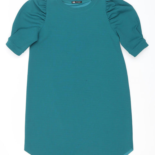 Zara Women’s Green Puff Sleeve T-Shirt Dress Size 8