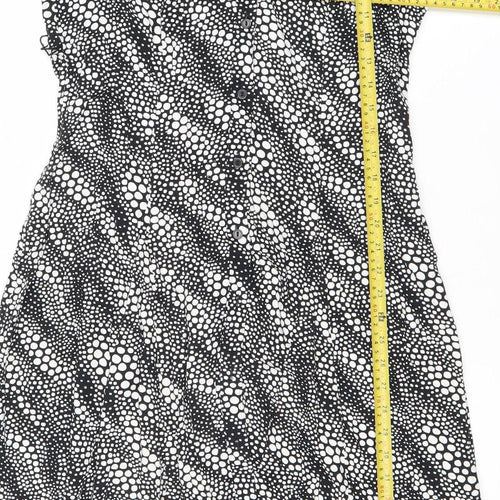 Marks and Spencer Women’s Black Polka Dot Midi Wrap Dress Size 14