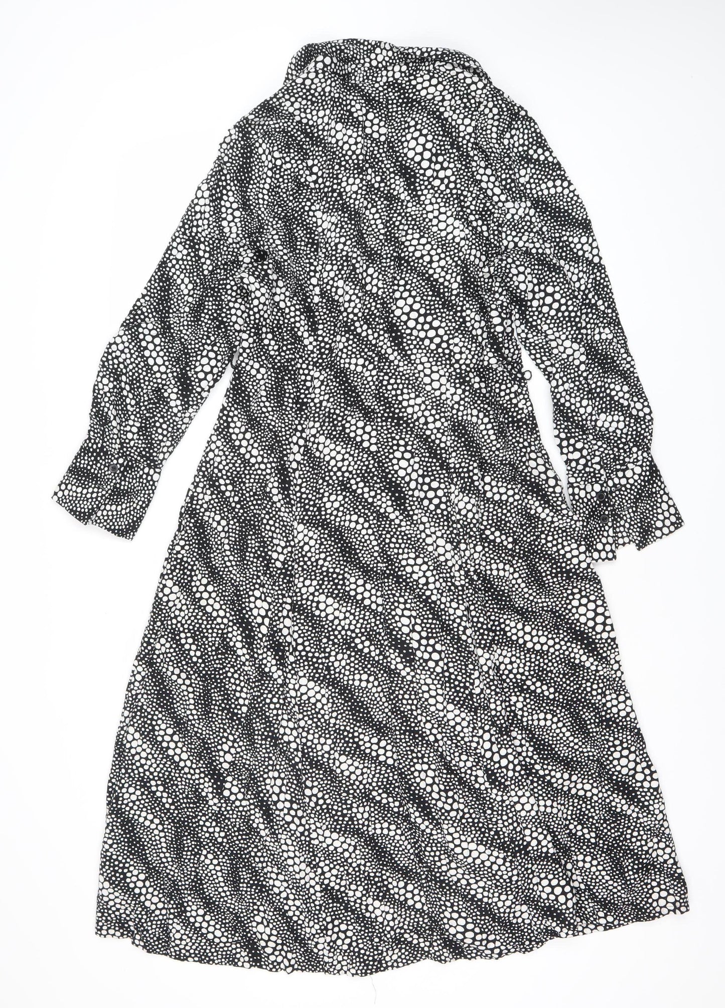 Marks and Spencer Women’s Black Polka Dot Midi Wrap Dress Size 14