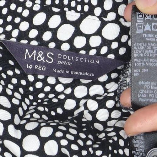 Marks and Spencer Women’s Black Polka Dot Midi Wrap Dress Size 14