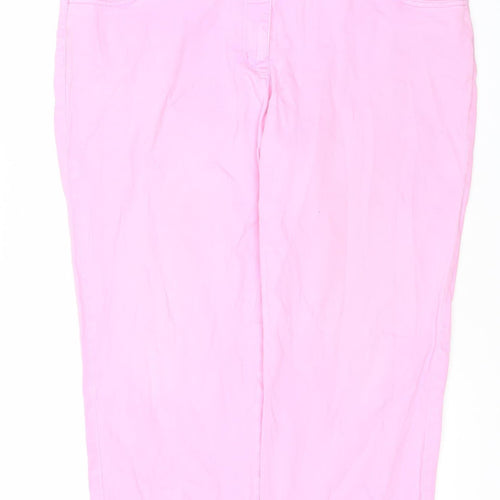 bpc Women’s Pink Capri Jeans UK 24 Cotton Blend Regular Fit