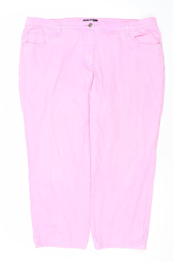bpc Women’s Pink Capri Jeans UK 24 Cotton Blend Regular Fit