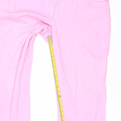 bpc Women’s Pink Capri Jeans UK 24 Cotton Blend Regular Fit