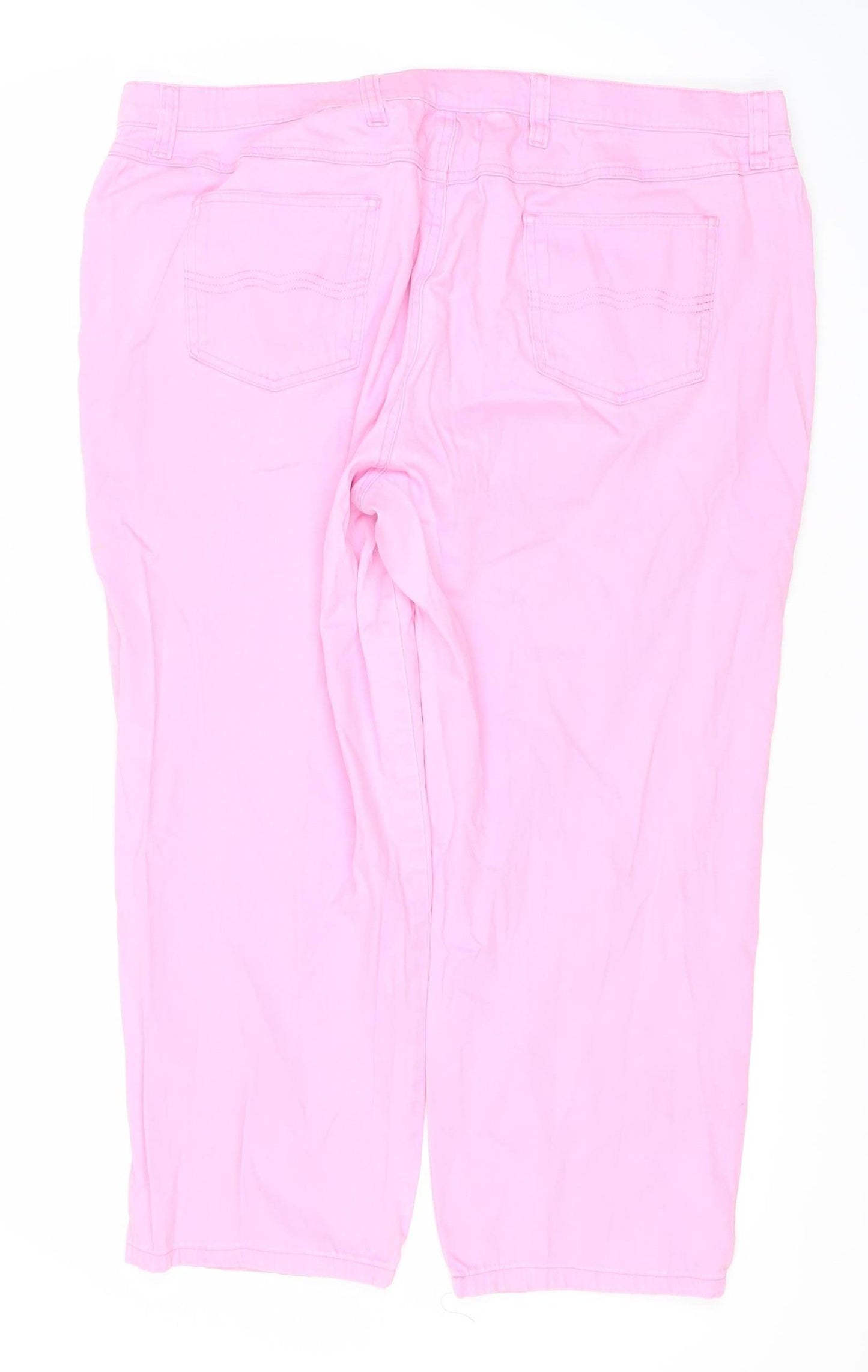 bpc Women’s Pink Capri Jeans UK 24 Cotton Blend Regular Fit