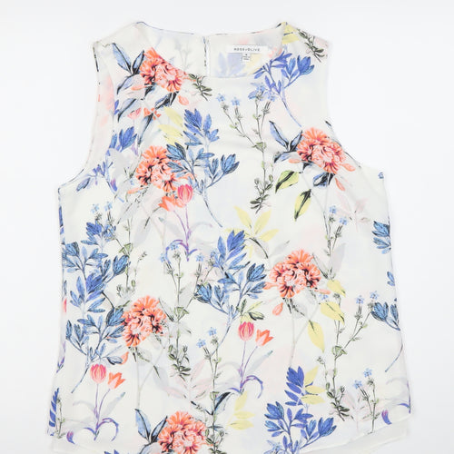 Rose Olive Womens Multicoloured Floral Sleeveless Blouse M