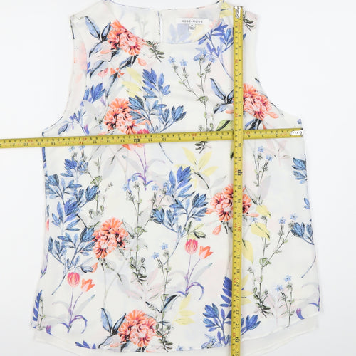Rose Olive Womens Multicoloured Floral Sleeveless Blouse M