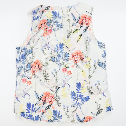 Rose Olive Womens Multicoloured Floral Sleeveless Blouse M