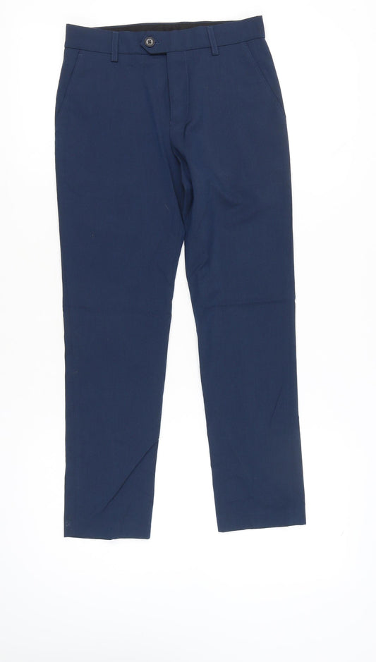 Next Boys Blue Formal Dress Trousers 12 Years Regular Fit School Wear