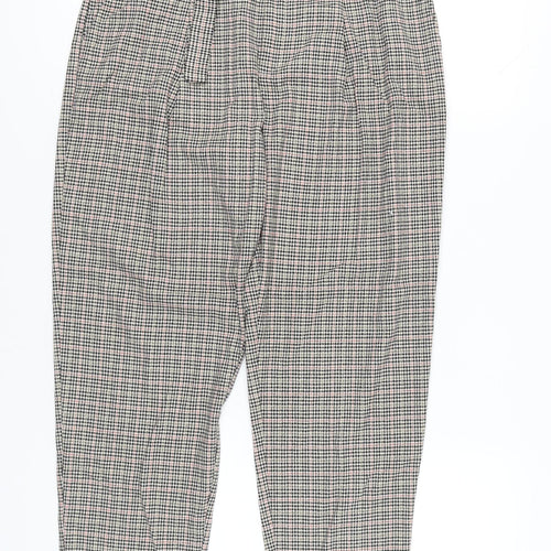 MNG Basics Women’s Multicoloured Check Paperbag Trousers Size 8