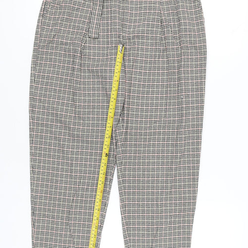 MNG Basics Women’s Multicoloured Check Paperbag Trousers Size 8