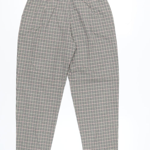 MNG Basics Women’s Multicoloured Check Paperbag Trousers Size 8