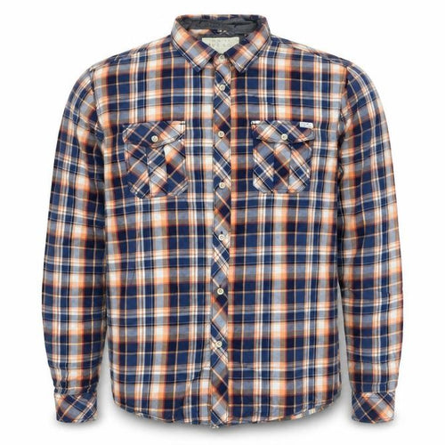 Blend Men's Blue Plaid Cotton Long Sleeve Button-Up Shirt L
