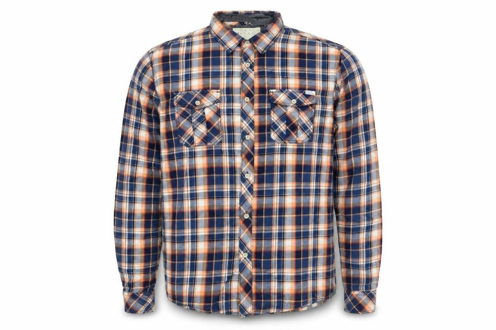 Blend Men's Blue Plaid Cotton Long Sleeve Button-Up Shirt L
