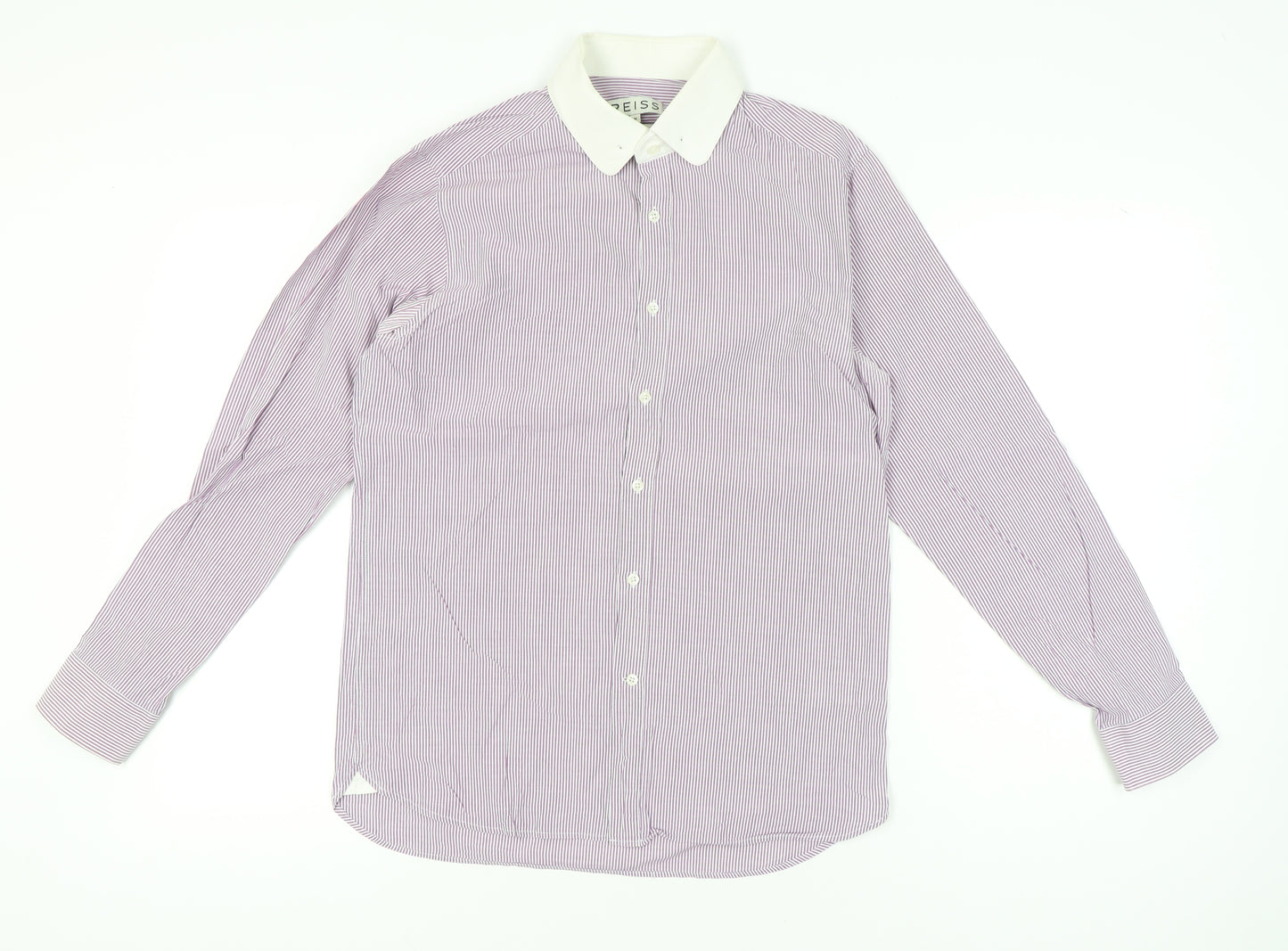 Reiss Men’s Purple Slim Fit Striped Long Sleeve Button-Up Shirt M