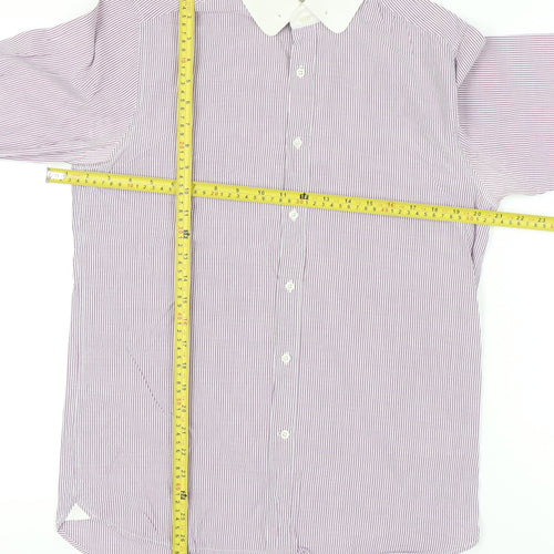 Reiss Men’s Purple Slim Fit Striped Long Sleeve Button-Up Shirt M