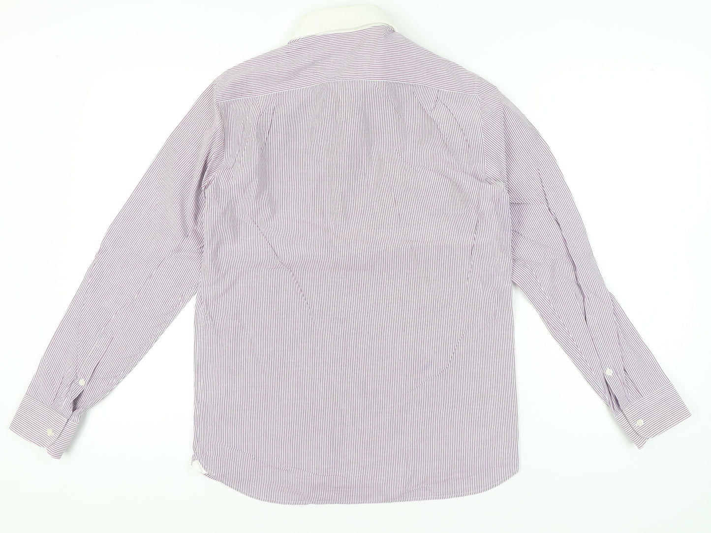 Reiss Men’s Purple Slim Fit Striped Long Sleeve Button-Up Shirt M