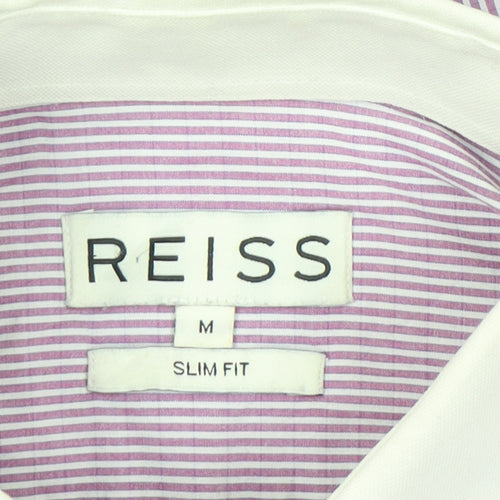 Reiss Men’s Purple Slim Fit Striped Long Sleeve Button-Up Shirt M