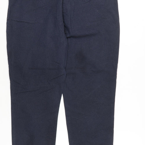 Monsoon Womens Blue Cotton Blend Chino Trousers Size 16 Regular Fit