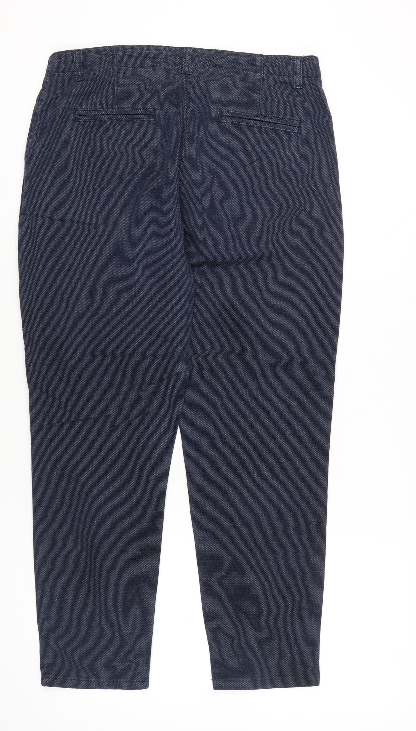 Monsoon Womens Blue Cotton Blend Chino Trousers Size 16 Regular Fit
