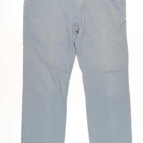 Lands' End Mens Blue Chino Trousers Straight Fit Size 35