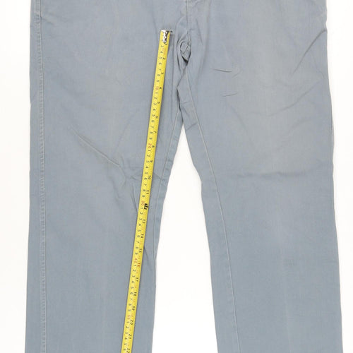 Lands' End Mens Blue Chino Trousers Straight Fit Size 35