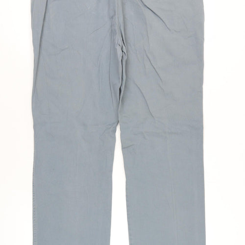 Lands' End Mens Blue Chino Trousers Straight Fit Size 35