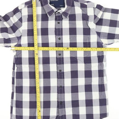 American Eagle Outfitters Men's Blue Check Long Sleeve Shirt M
