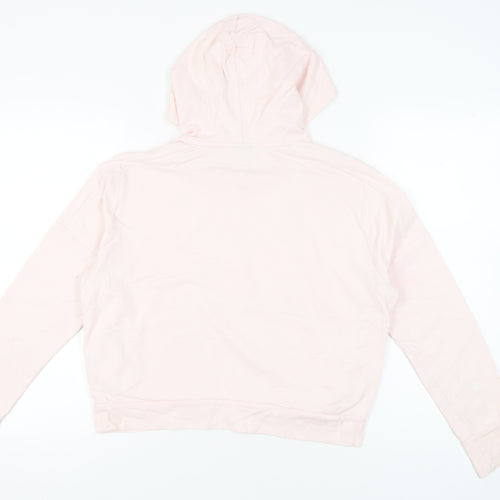 Puma Women Pink Pullover Hoodie Small Logo Graphic Sportswear