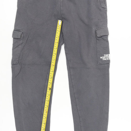 The North Face Boys Grey Cargo Jogger Trousers L Youth Cotton Blend