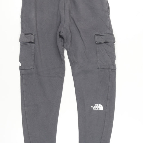 The North Face Boys Grey Cargo Jogger Trousers L Youth Cotton Blend