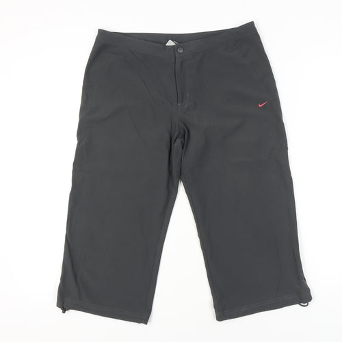 Nike Womens Black Dri-Fit Capri Trousers Size 10 Sportswear