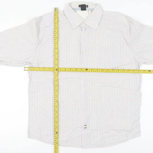 White Stuff Men's White Striped Cotton Long Sleeve Shirt Size S