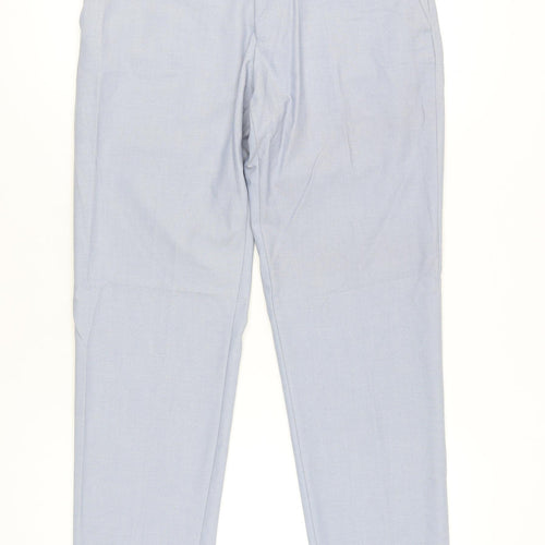 Zara Women Blue Size 12 Chino Trousers Polyester Blend