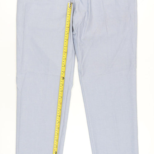 Zara Women Blue Size 12 Chino Trousers Polyester Blend