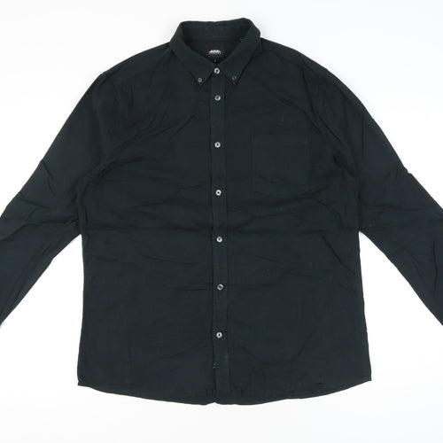 Burton Menswear London Men's Black L Button-Up Shirt Long Sleeve