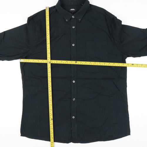 Burton Menswear London Men's Black L Button-Up Shirt Long Sleeve