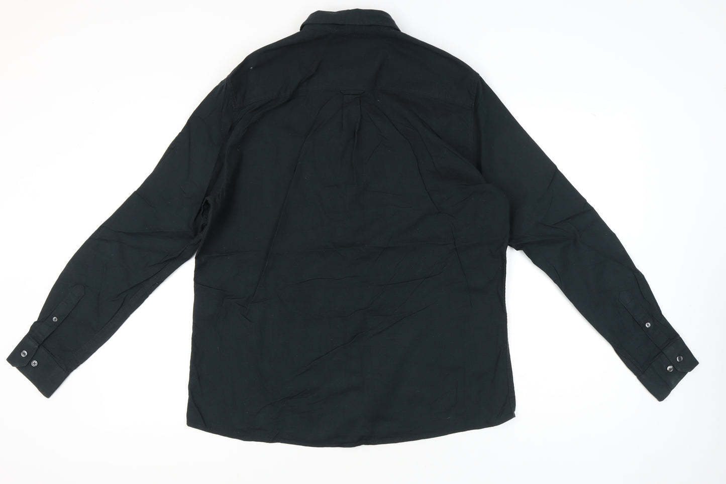 Burton Menswear London Men's Black L Button-Up Shirt Long Sleeve