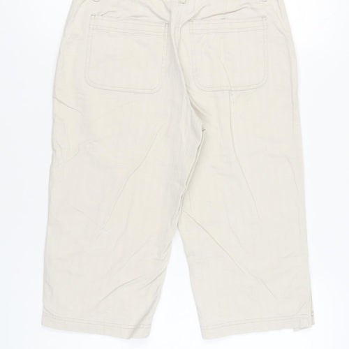 Van Heusen Womens Beige Capri Trousers Size 6 Cotton Casual