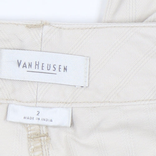 Van Heusen Womens Beige Capri Trousers Size 6 Cotton Casual