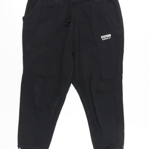 Adidas Womens Black Jogger Sweatpants Size 8 Cotton Blend Activewear