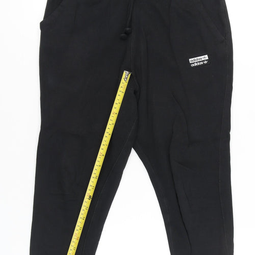Adidas Womens Black Jogger Sweatpants Size 8 Cotton Blend Activewear