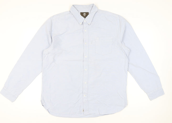 Timberland Men's Blue XL Regular Fit Button-Down Cotton Shirt