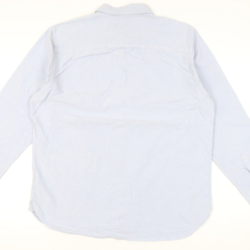 Timberland Men's Blue XL Regular Fit Button-Down Cotton Shirt