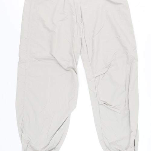 Zara Women Beige Cargo Trousers Size 8 Polyamide Elastic Waist