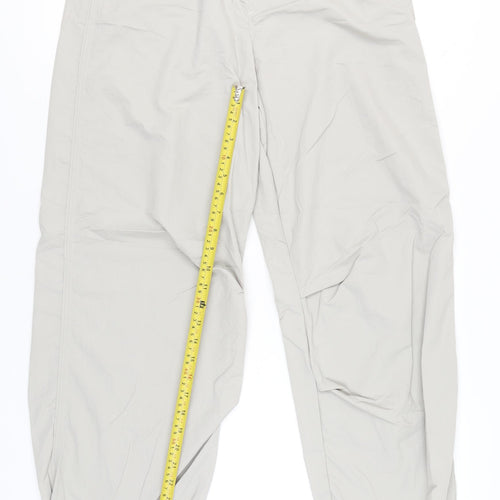 Zara Women Beige Cargo Trousers Size 8 Polyamide Elastic Waist