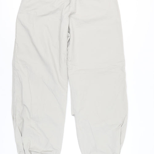 Zara Women Beige Cargo Trousers Size 8 Polyamide Elastic Waist